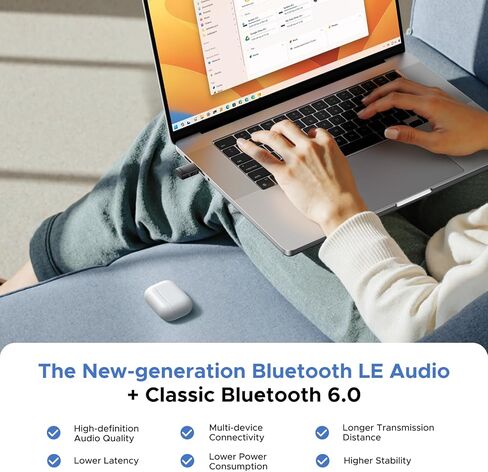 UGREEN USB-C Bluetooth Adapter for PS5, Gaming Consoles & PC, Bluetooth 6.0 Transmitter with LE Audio, aptX Adaptive/HD/aptX/SBC, Dual Pairing & One-to-Many Broadcast for Wireless Headphones Speakers in Saudi Arabia