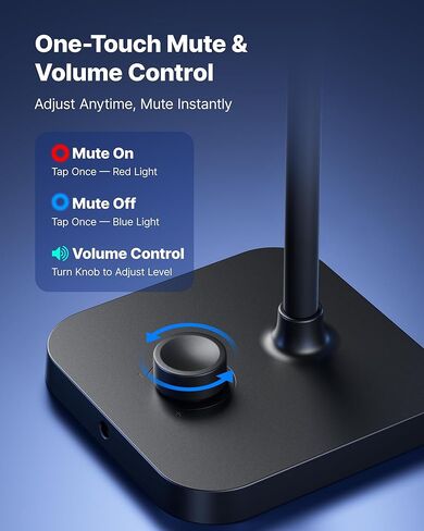 BOYA CM40 Computer USB Microphone for PC, Laptop, Mac & Phones with 192kHz/24-Bit, ENC Noise Cancellation, 0–30 dB Gain, One-Touch Mute, Headphone Monitoring, Gooseneck Microphone for Gaming Podcast in Saudi Arabia