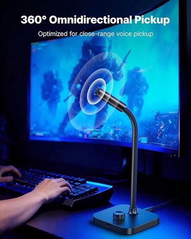 BOYA CM40 Computer USB Microphone for PC, Laptop, Mac & Phones with 192kHz/24-Bit, ENC Noise Cancellation, 0–30 dB Gain, One-Touch Mute, Headphone Monitoring, Gooseneck Microphone for Gaming Podcast in Saudi Arabia