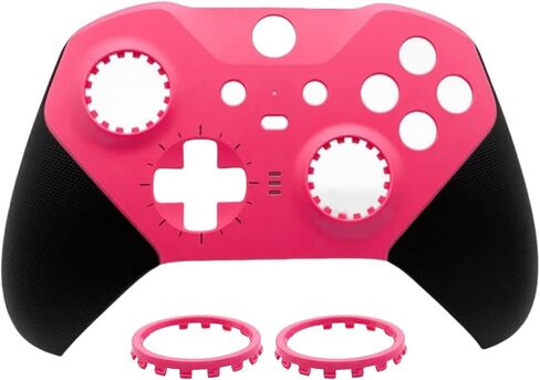 Hzxkqmil Housing Shell Replacement Faceplate Cover Front Case Accessories for Xbox One Elite Series 2 Controller, Included Joystick Rings, Pink in Saudi Arabia
