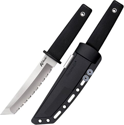 Cold Steel Kobun Serrated 5.5" Japanese AUS8A Stainless Steel American Tanto Shape Fixed Blade Tactical Hunting Knife, Ergonomic Kray-Ex Handle, Secure-Ex Sheath in Saudi Arabia