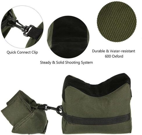 2 Sets of Outdoor Shooting Rest Bags for Rifles/Long Guns, Durable and Waterproof Oxford Sandbags, Portable Hunting and Shooting Gun Rack in Saudi Arabia