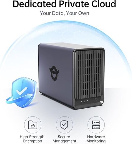 Yxk Zero1 2-Bay Desktop NAS، وحدة تخزين NAS منزلية صامتة للمبتدئين، 2.5 جيجا بايت، سعة قصوى 60 تيرابايت (بدون قرص)، أمان خاص ووصول عن بعد، ذاكرة وصول عشوائي 4 جيجا بايت، 4K HDMI، وحدة تخزين متصلة بالشبكة in Saudi Arabia