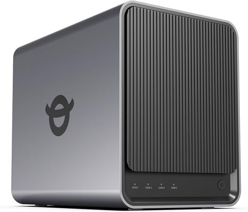 Yxk Zero1 Pro 4-Bay Desktop NAS, Intel N100 Quad-Core CPU, Enthusiasts NAS Storage for Different OS, 8GB RAM, Remote Access, 2 * 2.5GbE, 4K HDMI, Network Attached Storage (Diskless) in Saudi Arabia