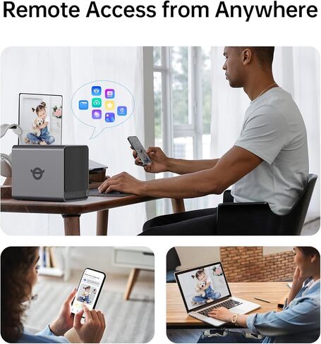 Yxk Zero1 Pro 4-Bay Desktop NAS, Intel N100 Quad-Core CPU, Enthusiasts NAS Storage for Different OS, 8GB RAM, Remote Access, 2 * 2.5GbE, 4K HDMI, Network Attached Storage (Diskless) in Saudi Arabia