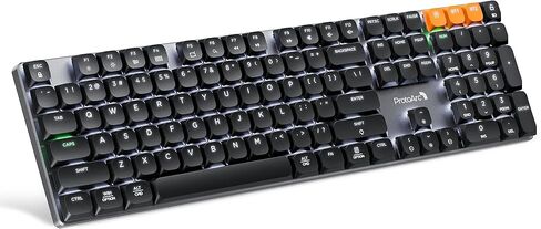 ProtoArc K310 Pro لوحة مفاتيح ميكانيكية بلوتوث، لوحة مفاتيح لاسلكية بإضاءة خلفية لنظام التشغيل Mac/Windows، لوحات مفاتيح ميكانيكية هادئة منخفضة المستوى، أجهزة متعددة، مفاتيح قابلة للبرمجة، ألومنيوم، حجم كامل in Saudi Arabia