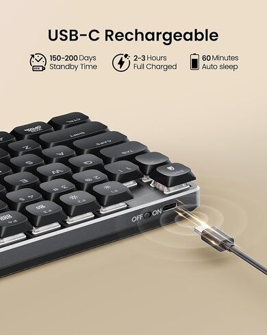 ProtoArc K310 Pro لوحة مفاتيح ميكانيكية بلوتوث، لوحة مفاتيح لاسلكية بإضاءة خلفية لنظام التشغيل Mac/Windows، لوحات مفاتيح ميكانيكية هادئة منخفضة المستوى، أجهزة متعددة، مفاتيح قابلة للبرمجة، ألومنيوم، حجم كامل in Saudi Arabia