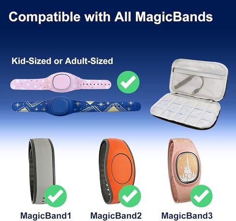 حقيبة سفر MagicBand+ لرحلة ديزني - تناسب 5 أحزمة وإكسسوارات، منظم سفر واقٍ لـ MagicBand 1/2/Plus، حقيبة تخزين لعالم ديزني، لاند، أساسيات عطلة الرحلات البحرية in Kuwait