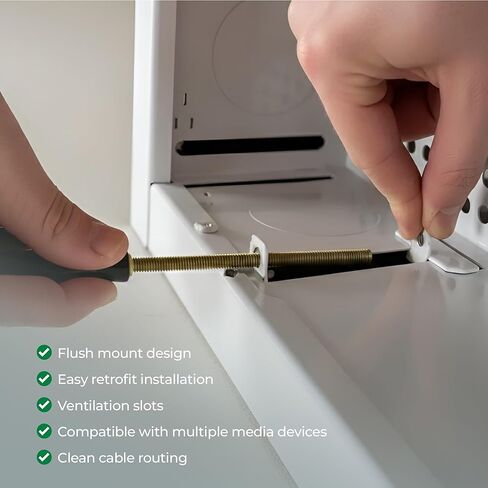 White Box In-Wall Retrofit Media Enclosure for Samsung The Frame TVs, One Connect Box & Streaming Devices – Steel Flush Mount Cable Management in Saudi Arabia