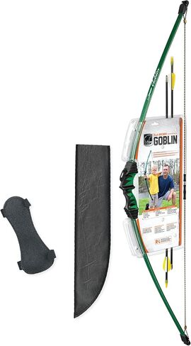 مجموعة Bear Archery Goblin Bow للشباب، يوصى بها للأعمار من 4 إلى 7 سنوات، يمكن استخدامها بكلتا اليدين، وزن سحب مستمر يصل إلى 15-18 رطل، طول سحب مستمر يصل إلى 22-24 بوصة in Saudi Arabia