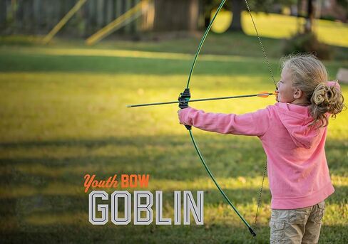 مجموعة Bear Archery Goblin Bow للشباب، يوصى بها للأعمار من 4 إلى 7 سنوات، يمكن استخدامها بكلتا اليدين، وزن سحب مستمر يصل إلى 15-18 رطل، طول سحب مستمر يصل إلى 22-24 بوصة in Saudi Arabia