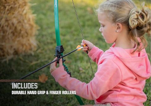 مجموعة Bear Archery Goblin Bow للشباب، يوصى بها للأعمار من 4 إلى 7 سنوات، يمكن استخدامها بكلتا اليدين، وزن سحب مستمر يصل إلى 15-18 رطل، طول سحب مستمر يصل إلى 22-24 بوصة in Saudi Arabia