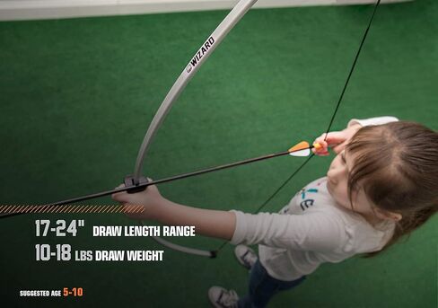 Bear Archery Wizard Bow for Youth, Recommended Ages 5-10, Ambidextrous, Continuous Draw Weight Up to 18 lb., Continuous Draw Length Up to 24-inches in Saudi Arabia