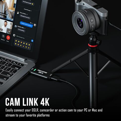 بطاقة التقاط الكاميرا الخارجية Cam Link 4K 2K50/1080p60 للبث والتسجيل عبر كاميرا الفيديو DSLR Actioncam لعقد مؤتمرات الفيديو والبث المباشر للألعاب على OBS/Zoom in Kuwait