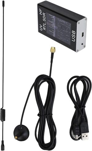 موالف راديو USB محدد بالبرمجيات 100 كيلو هرتز - 1.7 جيجا هرتز RTL2832U R820T2، غلاف من الألومنيوم HF VHF UHF الماسح الضوئي لراديو الهواة تحليل كشف إشارة GPS وفاكس الطقس in Kuwait
