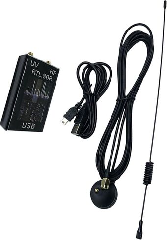 موالف راديو USB محدد بالبرمجيات 100 كيلو هرتز - 1.7 جيجا هرتز RTL2832U R820T2، غلاف من الألومنيوم HF VHF UHF الماسح الضوئي لراديو الهواة تحليل كشف إشارة GPS وفاكس الطقس in Kuwait