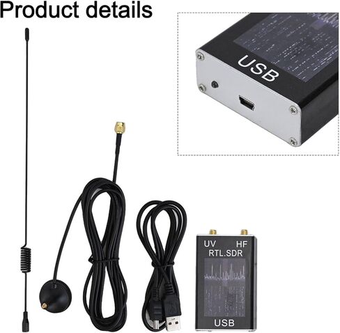 موالف راديو USB محدد بالبرمجيات 100 كيلو هرتز - 1.7 جيجا هرتز RTL2832U R820T2، غلاف من الألومنيوم HF VHF UHF الماسح الضوئي لراديو الهواة تحليل كشف إشارة GPS وفاكس الطقس in Kuwait