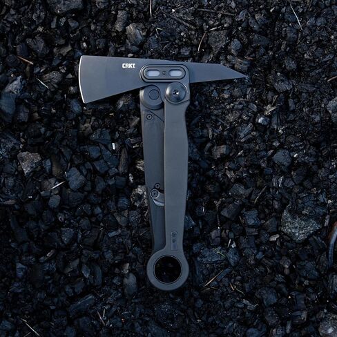 CRKT Provoke X Compact Black Folding Axe with Deadbolt Lock: SUJ2 Steel Plain Edge Blade, Stainless Steel Handle, 4141KX in Saudi Arabia