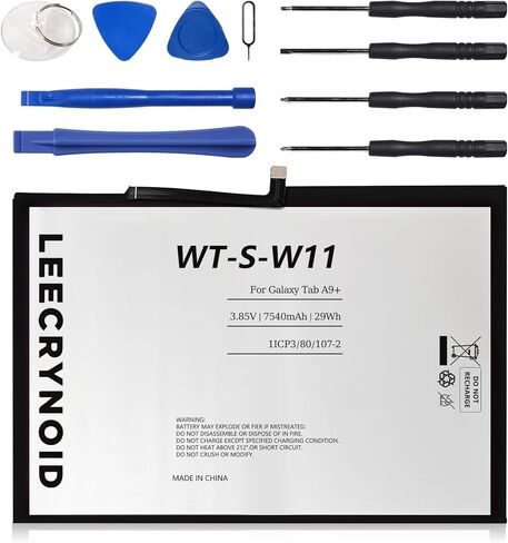 WT-S-W11 Replacement Battery for Samsung Galaxy Tab A9+ 11" (SM-X210/X215/X216/X218U) — 3.85V, 7540mAh, 29Wh, 0-Cycle Lithium Battery with Repair Kit in Saudi Arabia