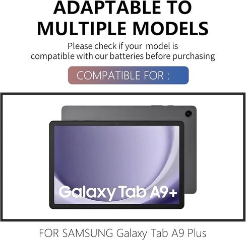WT-S-W11 Replacement Battery for Samsung Galaxy Tab A9+ 11" (SM-X210/X215/X216/X218U) — 3.85V, 7540mAh, 29Wh, 0-Cycle Lithium Battery with Repair Kit in Saudi Arabia
