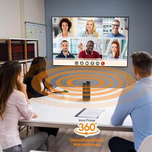 مكبر صوت للمؤتمرات TOUCAN S100، التقاط صوت 360 درجة، مكبر صوت لاسلكي وUSB مع تقليل الضوضاء بالذكاء الاصطناعي، التوصيل والتشغيل للتكبير والفرق واجتماعات المكتب المنزلي in Kuwait