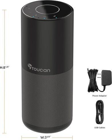 مكبر صوت للمؤتمرات TOUCAN S100، التقاط صوت 360 درجة، مكبر صوت لاسلكي وUSB مع تقليل الضوضاء بالذكاء الاصطناعي، التوصيل والتشغيل للتكبير والفرق واجتماعات المكتب المنزلي in Kuwait