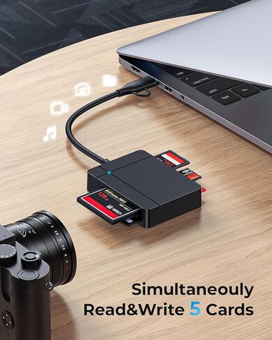 USB C USB3.0 قارئ بطاقات متعدد متعدد، XD/SD/TF/CF/Micro SD/MS 7 في 2 قارئ بطاقة ذاكرة سريع 5 جيجابت في الثانية/كاتب/محور لـ SD SDXC SDHC CF CFI TF Micro SD Micro SDXC Micro SDHC MS MMC، Windows/Linux/Mac OS in Kuwait