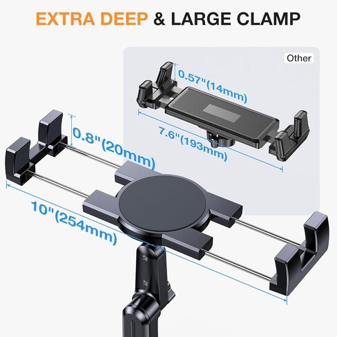 Coolpow Cup Holder Tablet Holder for Car【15" Height Adjustable】 Car Cup Holder ipad Car Mount for Truck Stand Car Tablet Holder Multi Angle Car Mount for All 4.7"-13" Apple iPad Samsung Galaxy Tab in Saudi Arabia