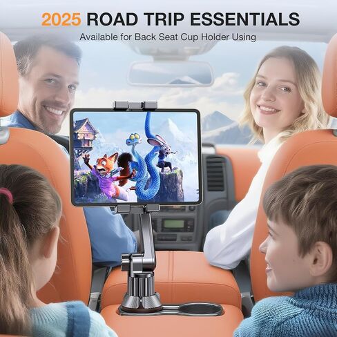 Coolpow Cup Holder Tablet Holder for Car【15" Height Adjustable】 Car Cup Holder ipad Car Mount for Truck Stand Car Tablet Holder Multi Angle Car Mount for All 4.7"-13" Apple iPad Samsung Galaxy Tab in Saudi Arabia