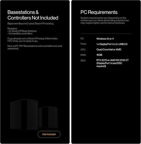 Beyond 2e: سماعة رأس للكمبيوتر الشخصي خفيفة الوزن للغاية (108 جرام)، شاشات Micro-OLED، دقة 2560 × 2560 لكل عين، 116 مجال رؤية، تتبع العين وDFR، تشغيل ألعاب الواقع الافتراضي على الكمبيوتر، ومحاكاة الطيران والسباق in Kuwait