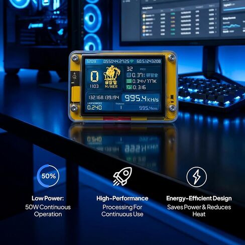 Miner Forge PRO 2.0 Solo Bitcoin Lottery Miner, USB-C BTC Solo Miner with 2.8 Inch LCD Display, ESP32 Chip, Wi-Fi, 144 Daily Mining Attempts, Plug and Play Bitcoin Mining Machine for Home Use in Saudi Arabia