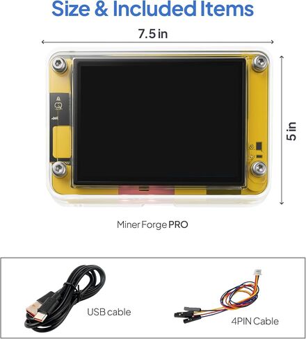 Miner Forge PRO 2.0 Solo Bitcoin Lottery Miner, USB-C BTC Solo Miner with 2.8 Inch LCD Display, ESP32 Chip, Wi-Fi, 144 Daily Mining Attempts, Plug and Play Bitcoin Mining Machine for Home Use in Saudi Arabia