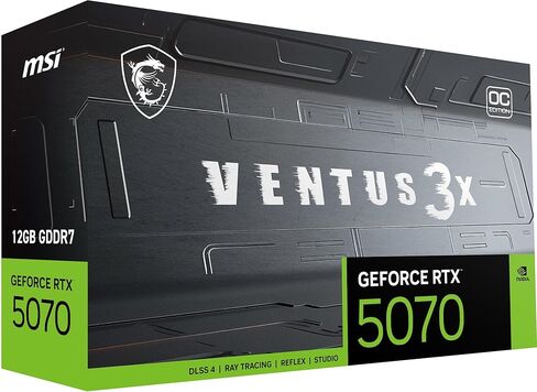 msi Gaming RTX 5070 12G Ventus 3X OC Graphics Card (12GB GDDR7, 192-bit, Extreme Performance: 2557 MHz, DisplayPort x3 2.1a, HDMI 2.1b, NVIDIA Blackwell Architecture) in Saudi Arabia