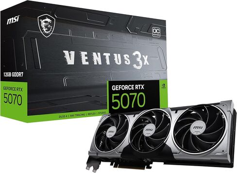 msi Gaming RTX 5070 12G Ventus 3X OC Graphics Card (12GB GDDR7, 192-bit, Extreme Performance: 2557 MHz, DisplayPort x3 2.1a, HDMI 2.1b, NVIDIA Blackwell Architecture) in Saudi Arabia