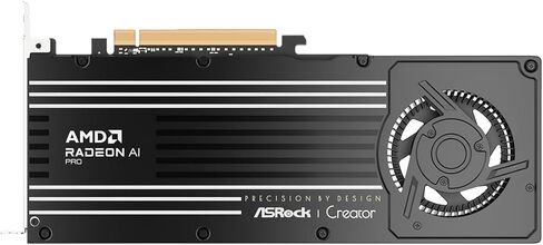 ASRock Radeon AI PRO R9700 Creator 32GB Professional Graphics Card, 2920 MHz Boost Clock, 32GB GDDR6, AMD RDNA 4, AI Accelerators, DisplayPort 2.1a, PCIe 5.0, Blower Cooler in Saudi Arabia