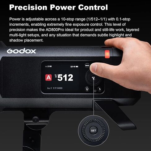 Godox AD800 Pro AD800Pro 800W فلاش ستروب خارجي، محمول 2.4G TTL 1/35710s Monolight، 40W ثنائي اللون LED نموذج ضوء لـ Canon Sony Nikon Fujifilm Olympus Panasonic in Kuwait