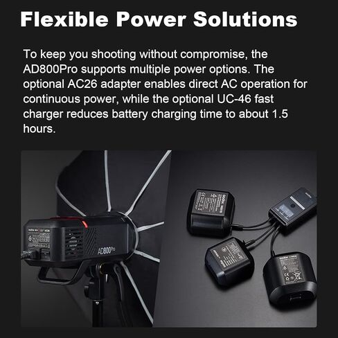 Godox AD800 Pro AD800Pro 800W فلاش ستروب خارجي، محمول 2.4G TTL 1/35710s Monolight، 40W ثنائي اللون LED نموذج ضوء لـ Canon Sony Nikon Fujifilm Olympus Panasonic in Kuwait