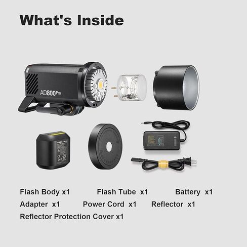 Godox AD800 Pro AD800Pro 800W فلاش ستروب خارجي، محمول 2.4G TTL 1/35710s Monolight، 40W ثنائي اللون LED نموذج ضوء لـ Canon Sony Nikon Fujifilm Olympus Panasonic in Kuwait