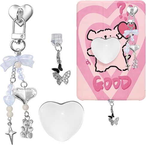 Charms Set for Kindle, Cute Kindle Charms Decorating Accessories with Type C Kindle Dust Plug Charm, Compatible with Kindle Paperwhite 11th 12th Generation-Pink in Kuwait