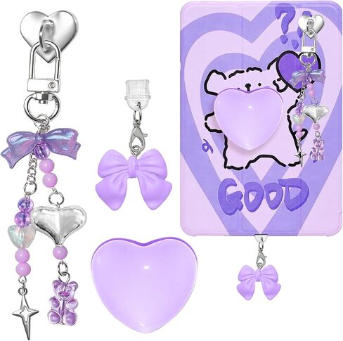 Charms Set for Kindle, Cute Kindle Charms Decorating Accessories with Type C Kindle Dust Plug Charm, Compatible with Kindle Paperwhite 11th 12th Generation-Pink in Kuwait