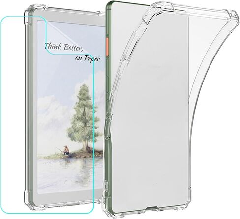 for VIWOODS AiPaper Reader Case 6.13", Slim Transparent TPU Cover with Screen Protector, Non-Slip Shockproof Rubber Back Cover with Air Guard Corners for VIWOODS AiPaper Reader eBook Readers in Saudi Arabia