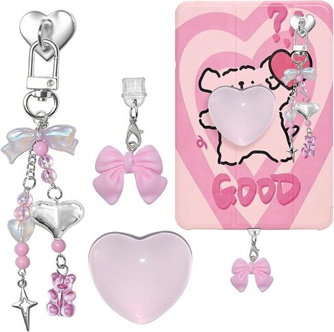 Charms Set for Kindle, Cute Kindle Charms Decorating Accessories with Type C Kindle Dust Plug Charm, Compatible with Kindle Paperwhite 11th 12th Generation-Pink in Kuwait