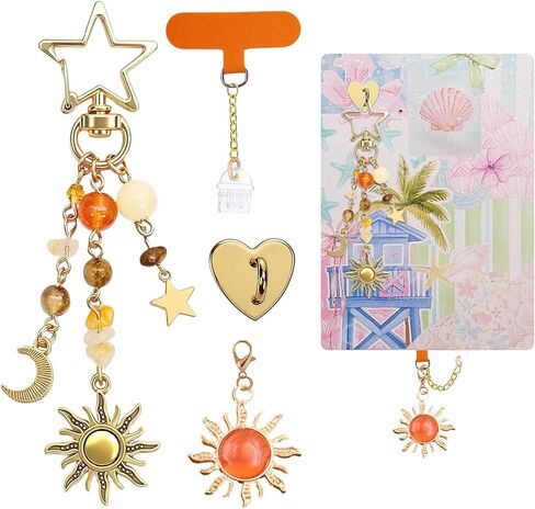 4 قطع من سلسلة Kindle Charms للنظام الشمسي مجموعة Kindle Charm مع قابس الغبار USB C، ملحقات Y2K الساحرة للقارئ الإلكتروني/الهاتف/الورق الأبيض، سلاسل لطيفة سلسلة مفاتيح سحرية لقابس الغبار لمحبي الكتب والنساء والرجال in Kuwait