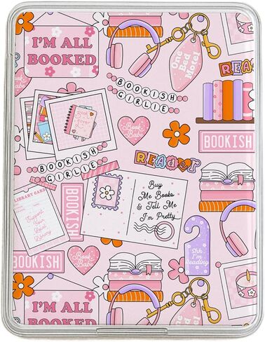 Pink Bookish Kindle Accessory Bundle with Cardstock Inserts, 20 Stickers & 1 Dust Plug Charm, Kindle Insert, Kindle Sticker 11th and 12th Gen Paperwhite and Colorsoft in Saudi Arabia