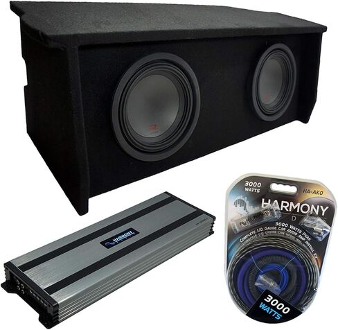 Harmony Audio Compatible with 2007-2018 Jeep Wrangler JK 2 Door Dual 10" Enclosure Alpine Bundle Type R R-W10D2 Sub Box Package with Harmony HA-A1500.1 Amplifier & 0GA Amp Kit in Saudi Arabia