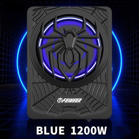 NEW 10" 1200W Subwoofer,BLUE Slim Underseat Car Subwoofer and Amp Package.Under Seat Subwoofers with Amp,Individual Control for Low Pass/Gain/Boost Bass.Deep Bass Perfect for Truck/SUV/Jeep/MPV in Saudi Arabia