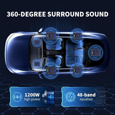 NEW 10" 1200W Subwoofer,BLUE Slim Underseat Car Subwoofer and Amp Package.Under Seat Subwoofers with Amp,Individual Control for Low Pass/Gain/Boost Bass.Deep Bass Perfect for Truck/SUV/Jeep/MPV in Saudi Arabia