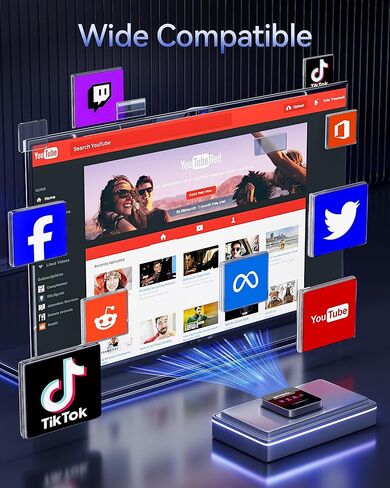 محول دونجل للعرض اللاسلكي HDMI 2026، جهاز إرسال بث الوسائط فيديو/صوت/ملف HDMI موسع لاسلكي من الهاتف الذكي، الكمبيوتر المحمول إلى HDTV/جهاز العرض/الشاشة، يدعم Airplay DLNA (Gery) in Kuwait