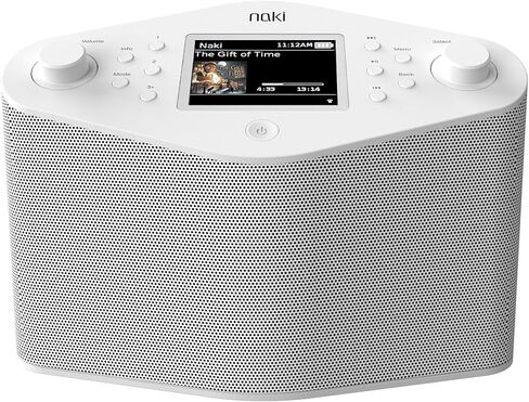 Naki Pulse Max - مشغل موسيقى كوشير للبث عبر الإنترنت (أبيض) مع مكبرات صوت مزدوجة، وقاعدة مطاطية غير قابلة للانزلاق ومزودة بتقنية Bluetooth in Kuwait