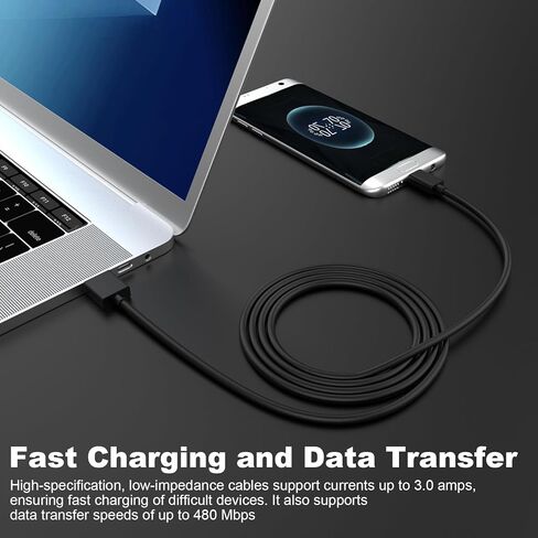 كابل Micro USB لجهاز Kindle متوافق مع جهاز Kindle Paperwhite القديم، Fire، Oasis، Voyage، متوافق مع Samsung Galaxy S7/S6/S7، Edge/S5، Note 5/4، LG G4، HTC، شاحن PS4، بطول 10 أقدام in Saudi Arabia